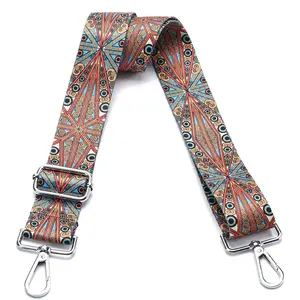Wide Adjustable Replacement Crossbody Bag Purse Shoulder Strap with Silver Hardware