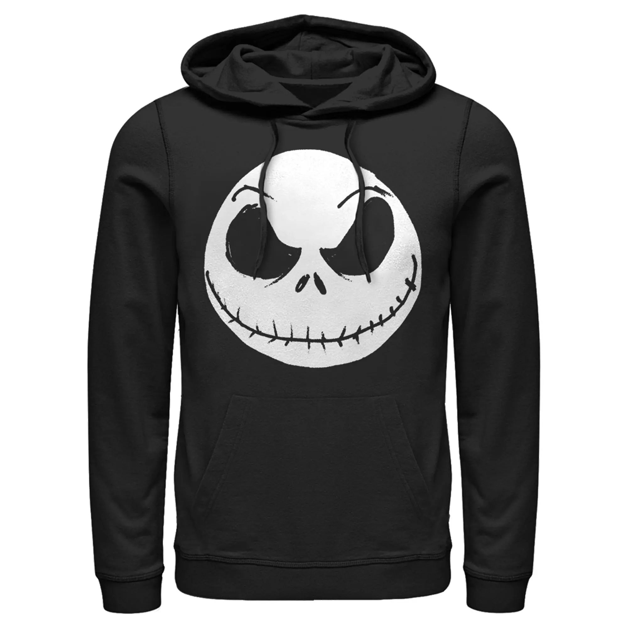 Men's The Nightmare Before Christmas Halloween Jack Skellington Big Face Pull Over Hoodie