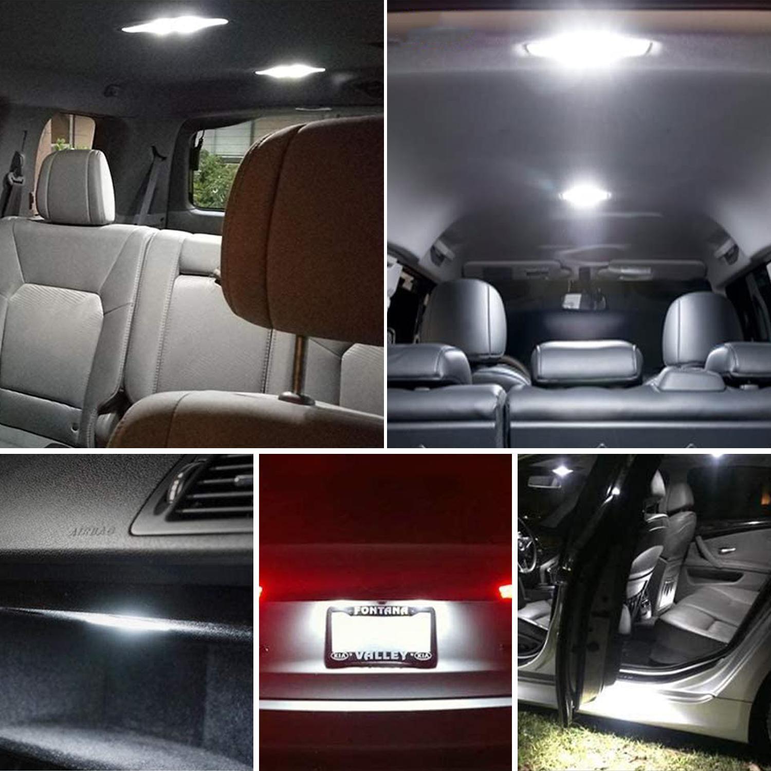 56Pcs Car LED Interior Light Kit 6000K Super Bright White Bulbs Set for Dome Map Door Trunk License Plate Lights Energy-Saving Long-Lasting Universal Fit Easy Installation gauge cluster
