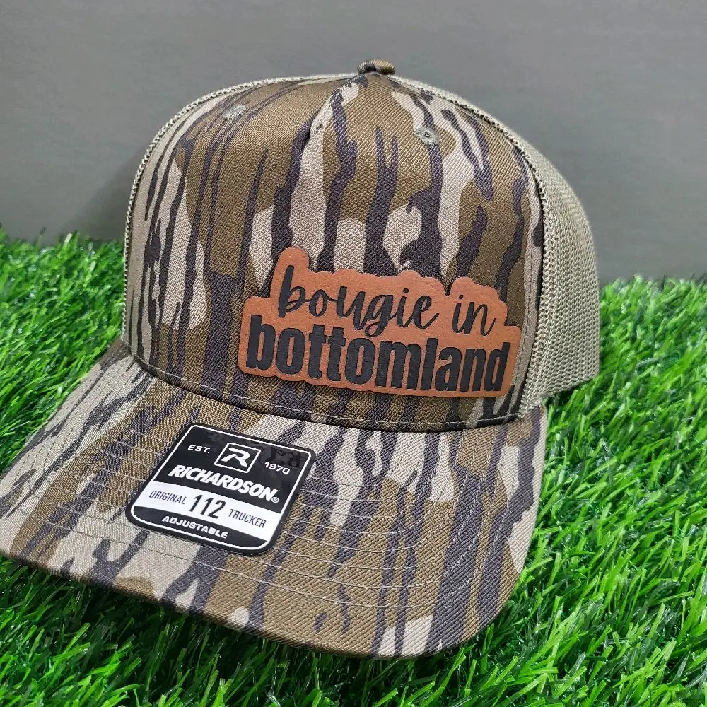 Bougie in Bottomland Leatherette Patch Richardson 112 Snapback Hat with Camouflage Design