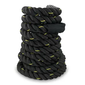 SuperDeal 1.5" Workout Strength Training Undulation Poly Dacron Battle Rope Black