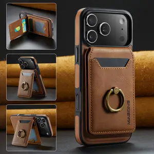 A Versatile Phone Case That Can Be Separated, Designed for Wireless Charging, Featuring Magnetic Card Slots, a Wallet, And a Kickstand, Suitable for Iphone Models 17 Pro Max, 17 Air, 16 E, 15, 14 Plus, 13, And 12, Equipped with RFID Protect
