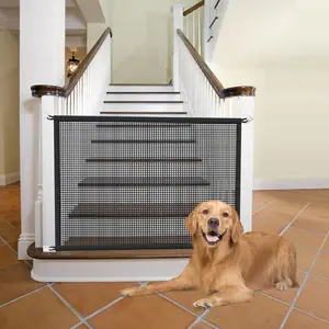 Dog Screen Mesh Gate for Stairs Pet Gates for The House: for Doorways Stairways Indoor 29 inches Tall, 38 inch Wide, Fits 32-35 inch Openings