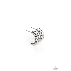 Bubbling Beauty - Silver Dainty Hoop Earrings - Paparazzi