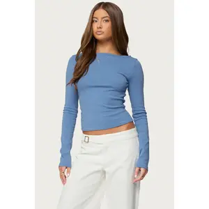 Loria Striped Boat Neck Top