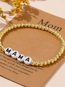 Letter Pattern Beaded Bracelet, Fashionable Jewelry for Women & Girls, Trendy All-match & Exquisite Jewelry for Birthday Gift