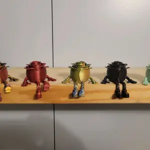 Shelf Buddies - Colorful Rose-shaped Figurines for Decorative Display on Shelves
