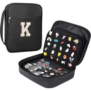 8-Page Letter PU Pin Trading Book, Waterproof Enamel Pins Holder Board, Pin Display Bag Ideal for Pin Collection Display and Storage
