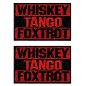 Whiskey Tango Foxtrot WTF Hook Patch by Miltacusa [Hook Fastener 3.0 x 2.0 Inch](WTP2) 2 Piece for Jackets, Vests, Hats, Backpacks, and Tactical Gears.