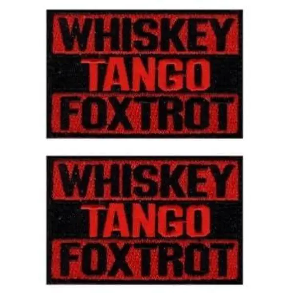 Whiskey Tango Foxtrot WTF Hook Patch by Miltacusa [Hook Fastener 3.0 x 2.0 Inch](WTP2) 2 Piece for Jackets, Vests, Hats, Backpacks, and Tactical Gears.