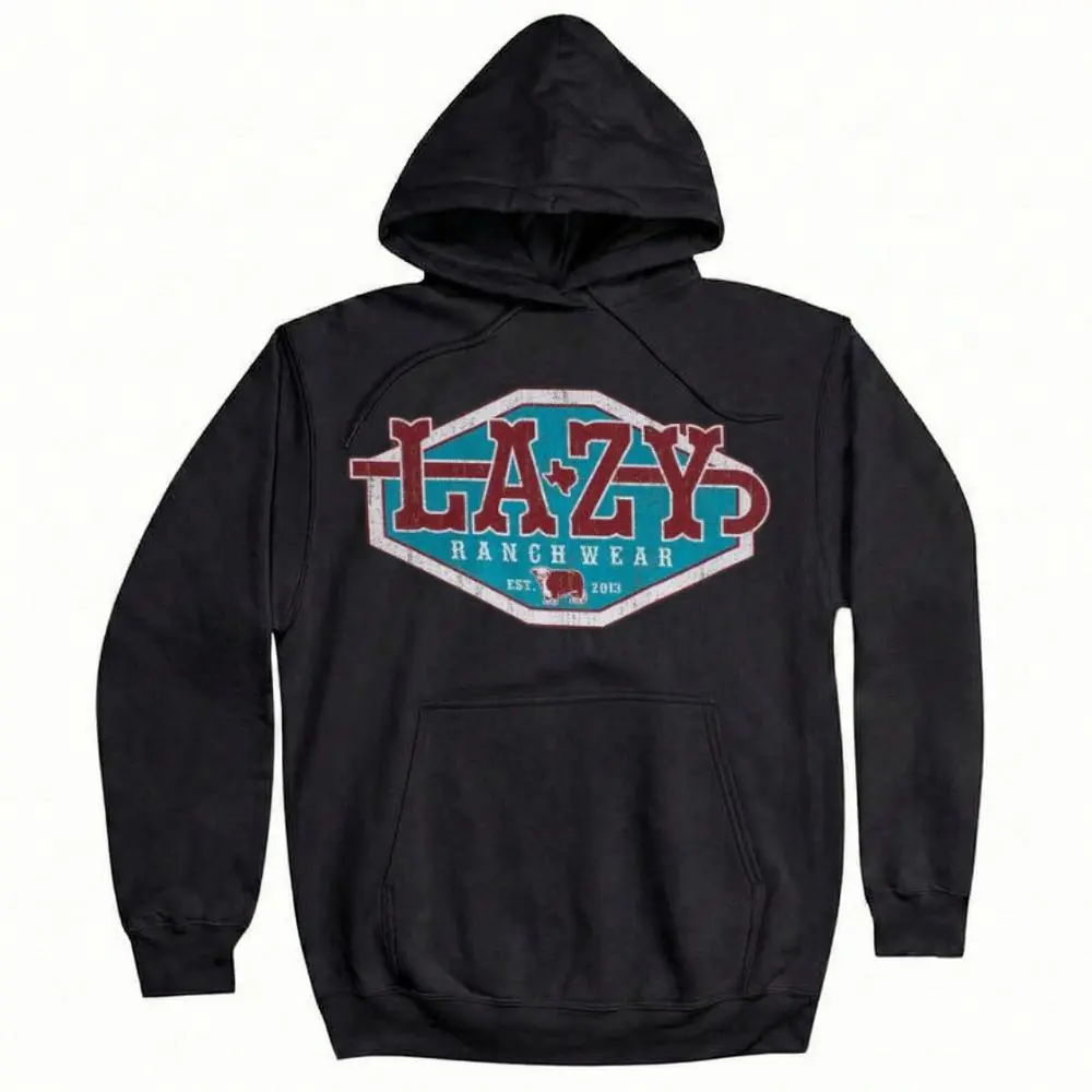 Gray Vintage Lazy J Ranch Hoodie - Sweatshirt - TShirt, Western Style Ranchwear Graphic Crewneck, Cozy Country Aesthetic Unisex Sweatshirt