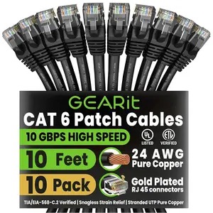 Cat 6 Ethernet Patch Cable (10-Pack)