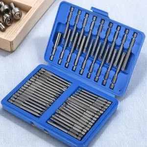 36-Piece Titanium Coated Electric Screwdriver Bit Set Replaceable Screwdriver Bits for Home Repair Car Maintenance Electronics Assembly with Anti-Slip Durable Handle Precision Cross Hex Triangle Flat Bits Woodworking Metal Drilling Accessories