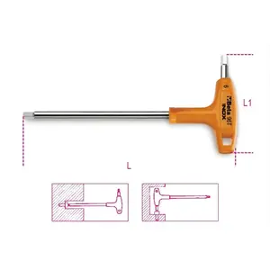 212 MAIN Offset Hexagon Key Wrenches - 96T Inox, Calibrated Ends, High Torque, Corrosion Resistant Stainless Steel Hand Tools for Precision Fastening Tasks