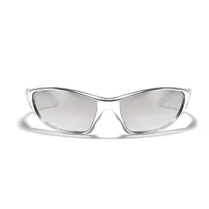 Y2K Vintage Retro Sunglasses Clear Frame Unisex Wrap-Around Polarized UV400 Fashion Accessories for Fishing Golf Driving Oval Style