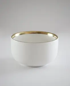 Marcel Ardani 'The Luxury Collection' Small White Bowl with Gold Trim – Elegant Ceramic Dinnerware
