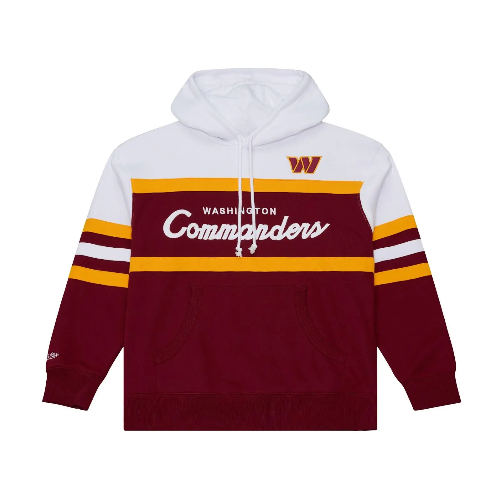 Washington Commanders Burgundy Head Coach Hoodie - Style TH16321 NFL Throwback Sweatshirt Fleece Vintage Fan Gear Mitchell & Ness