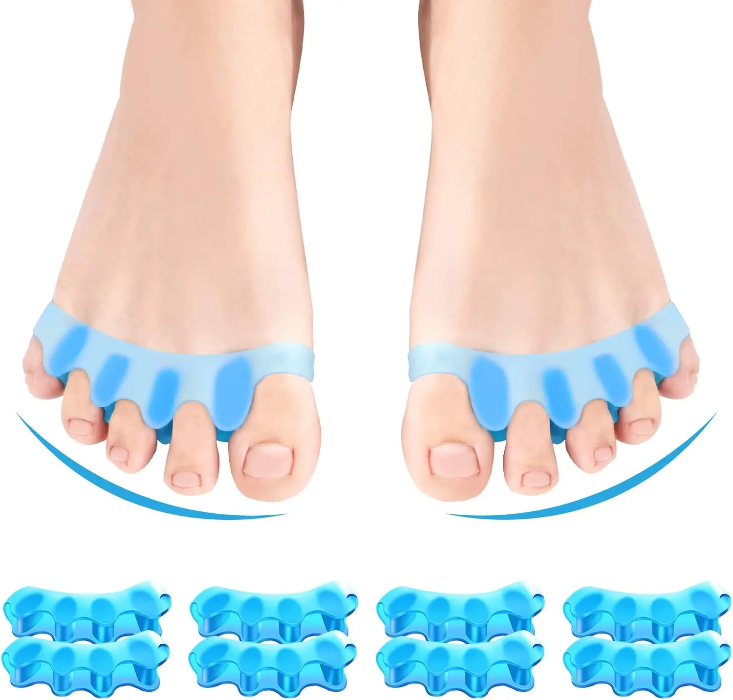 8 PCS Professional Toe Separators. Silicone Toe Spacers to Correct Bunions and Restore Toes to Their Original Shape for Women Men. Toe Correctors/Toe Straightener/Toe Stretcher/Toe Spacers