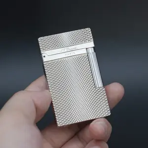 [Classical] Guilloché Pattern Silver Diamond Head classical Lighter (NO FUEL) best Gift for him