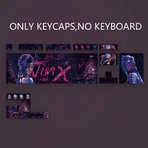 Blue Pink Keycap Set 108 Keys for Mechanical Keyboard - Double Shot PBT Keycaps Compatible with Full Size, TKL, 60% Layout, Custom Gaming Keycaps