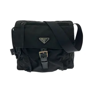 Pre-owned PRADA Nylon Shoulder Bags Tessuto Triangle Logo Shoulder Bag