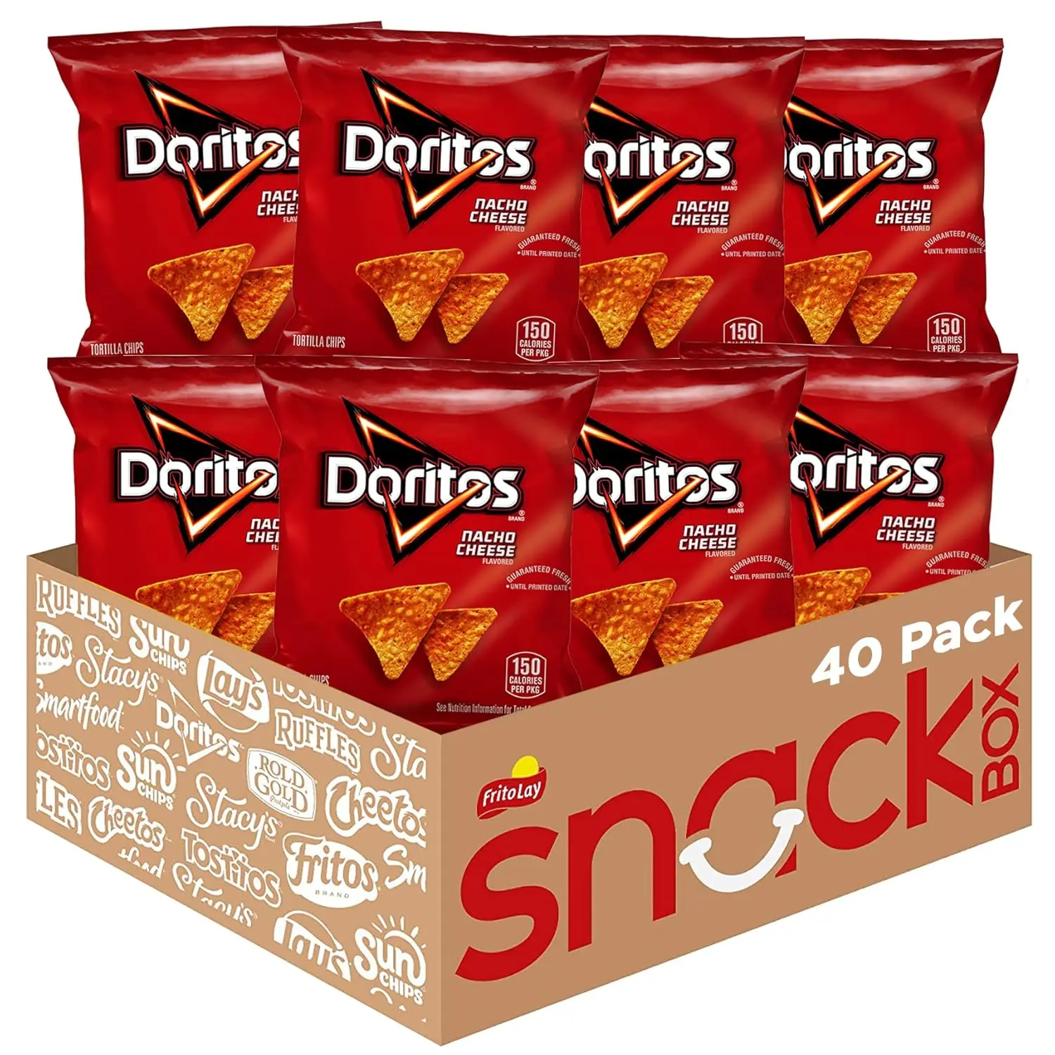 Doritos Nacho Cheese Flavored Tortilla Chip Snack, 1 oz (Pack of 40)