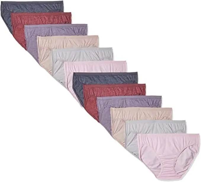 FRUIT OF THE LOOM Women's Beyondsoft Cotton Knit Bikini Panties, Comfortable & Breathable Tagless No-Show Multi-Pack, Basic, Multicolor