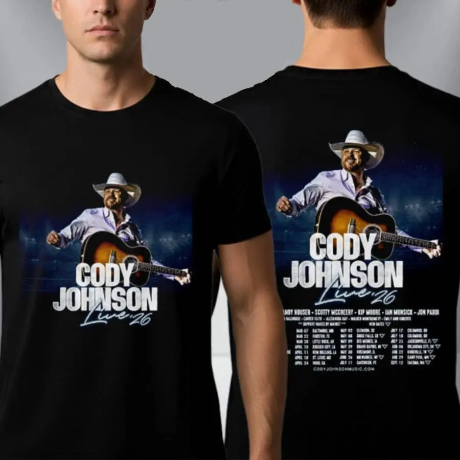 Cody Johnson Live 26 North America Tour 2026 Schedule Tour Dates Unisex T-Shirt Two Sided HGD24704