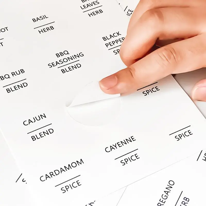Square Kitchen Label Series Graffiti Sticker (110pcs), Kitchen Spice Jar Label Sticker, Waterproof Decoration Sticker, DIY Waterproof Sticker For Home Kitchen, Decal Sticker, Sticker Sheets, Letter Stickers, Decorative Labels