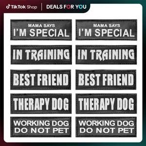 AUROTH Service Dog Patch 10 Pieces, Dog Vest Patches Service Dog in Training Patches, Reflective and Removable Dog Harness Patches for Service Dog Vest