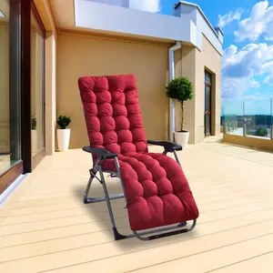 Chaise Lounge Cushion 71x22in, Thick Outdoor Recliner Chair Cushion with Straps, Soft Patio Lounger Pad for Deck, Garden, Rocking Chair