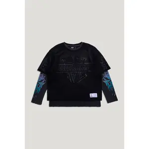 MESH OVERLAY LS TEE