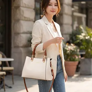 Classic Top Handle Satchel Purse for Women, Elegant Leather Work Bag with Crossbody Strap, Multi-Compartment Handbag