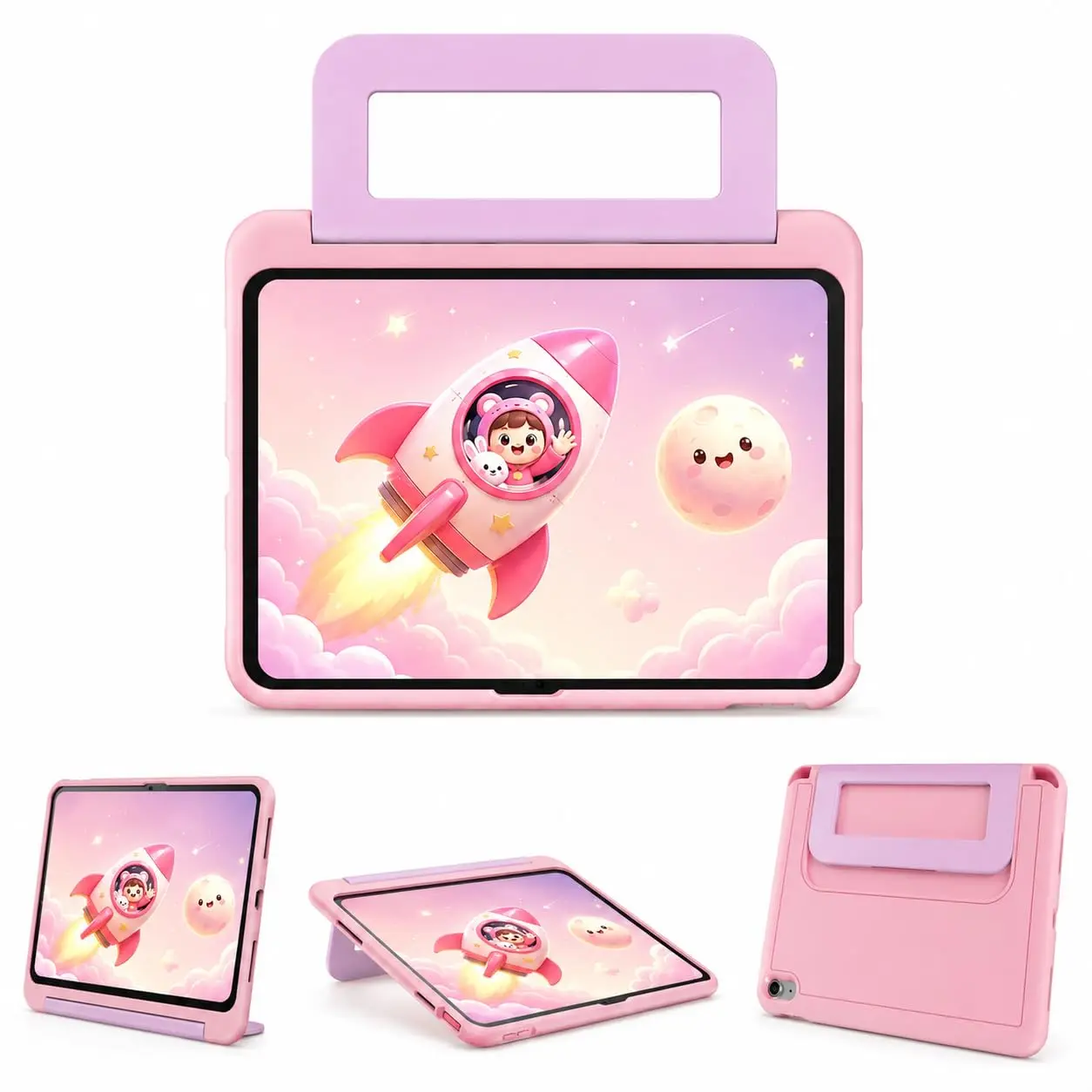 INFILAND Kids Case for iPad A16 11 Inch 2025 (11th Gen), iPad 10th Generation (10.9 Inch 2022), Durable Soft Shockproof Stand Protective Cover with Pencil Holder/Handle