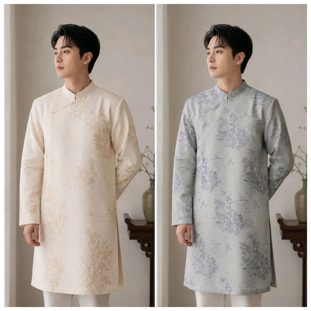 Áo Dài Cách Tân Nam M40 ( Vietnamese Size) / Men Ao Dai / Boy Ao Dai / Luna Ao Dai / Wedding Party Ao Dai / Áo Dài Tết