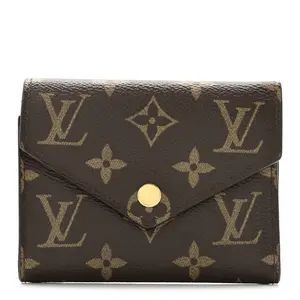 Pre-owned Louis Vuitton Coated Canvas Small Leather Goods Monogram Victorine Wallet Fuchsia