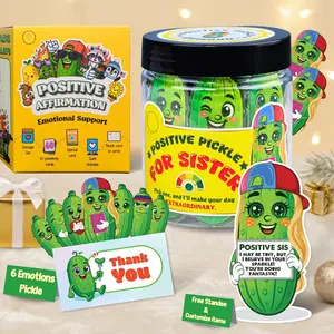 Motivational Pickle Jar for Sister - 60 Funny Affirmations & Daily Positive Notes | Quirky  for Women, Teens, Siblings | Self Care, Just Because , Uplifting Desk Decor, Encouragement Jar