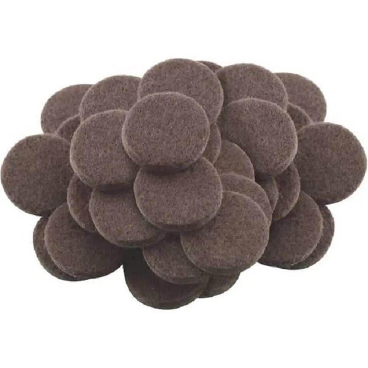212 MAIN Self-Adhesive Fiber Protective Sheets (Felt Pads with Clog-Reducing Nylon Net & Premium Ceramic Blend Grit, 1-in Round Brown, 10x Longer Life), Pack of 48 for Home Improvement Surface Protection