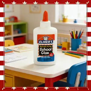 4 Ounce Elmer's Washable School Glue White for Classroom Art Crafts and Stationery Supplies