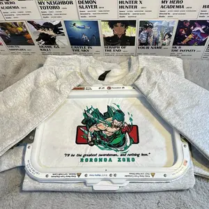 Zoro Roronoa Embroidered Sweatshirt - One Piece - Menswear Unisex Crewneck Hoodie - Personalized Anime Design - Soft Cotton Blend - Small Business Handmade Gift