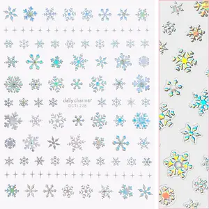 Holiday Bejeweled Nail Art Sticker / Crystal Holo Snowflake