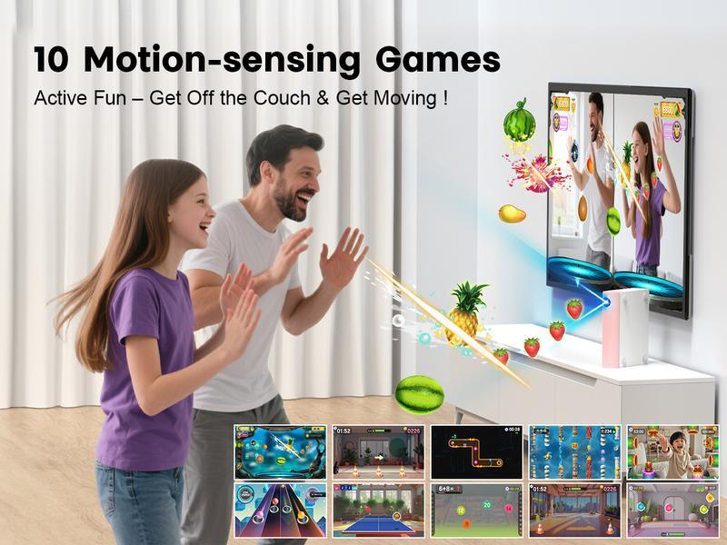 Plug & Play TV Game Box for Kids - 28 Interactive AR Games. No Internet/WiFi Needed. Safe Family Fun & Motion Control (Ages 6-12)