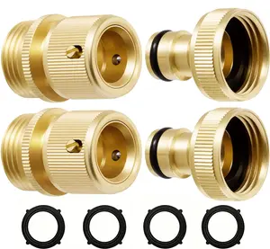 2/4pcs garden hose quick-connect set, including 3/4 inch GHT internal and external threads, floral watering accessories, hose connectors, suitable for courtyard lawn watering and outdoor gardening sprinklers quick connector