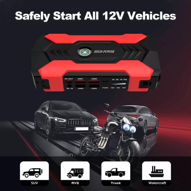 AI CAR- Car Jump Starter 99800mAh Booster Jumper Box Power Bank Battery Charger Portable dealsforyoudays