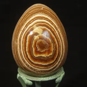 Large Aragonite Egg Figurine 5–6 Inch – Natural Stone Decorative Egg, Polished Mineral Display Piece, Unique Home Decor Accent