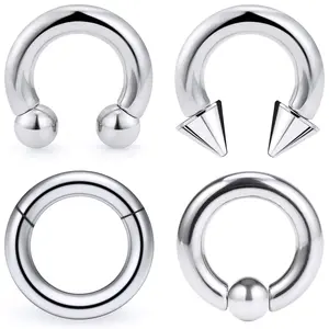 6g 8g Large Septum Ring Pa 316l Steel Nose Rings Gauges Earrings Hoops Cbr Body For Women Men Inner 12mm 14mm 16mm