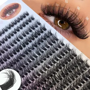 280pcs 70D Volume Cat Eye False Lashes, DIY Glue-On, Dense Natural Look, Waterproof Reusable, Ideal for Beginners, Daily Wear, Parties, Travel, Music Festivals
