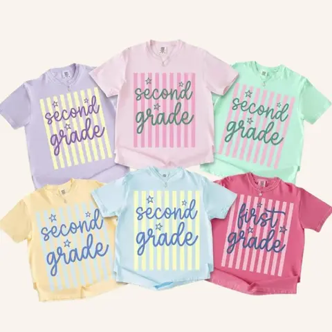 Comfort Colors Second Grade Teacher Shirt, 1st 2nd 3rd 4th 5th Grade Teacher Team Shirt, Back To School Teacher Gift Tops Womenswear, Back To School Gift, Back To School Shirt