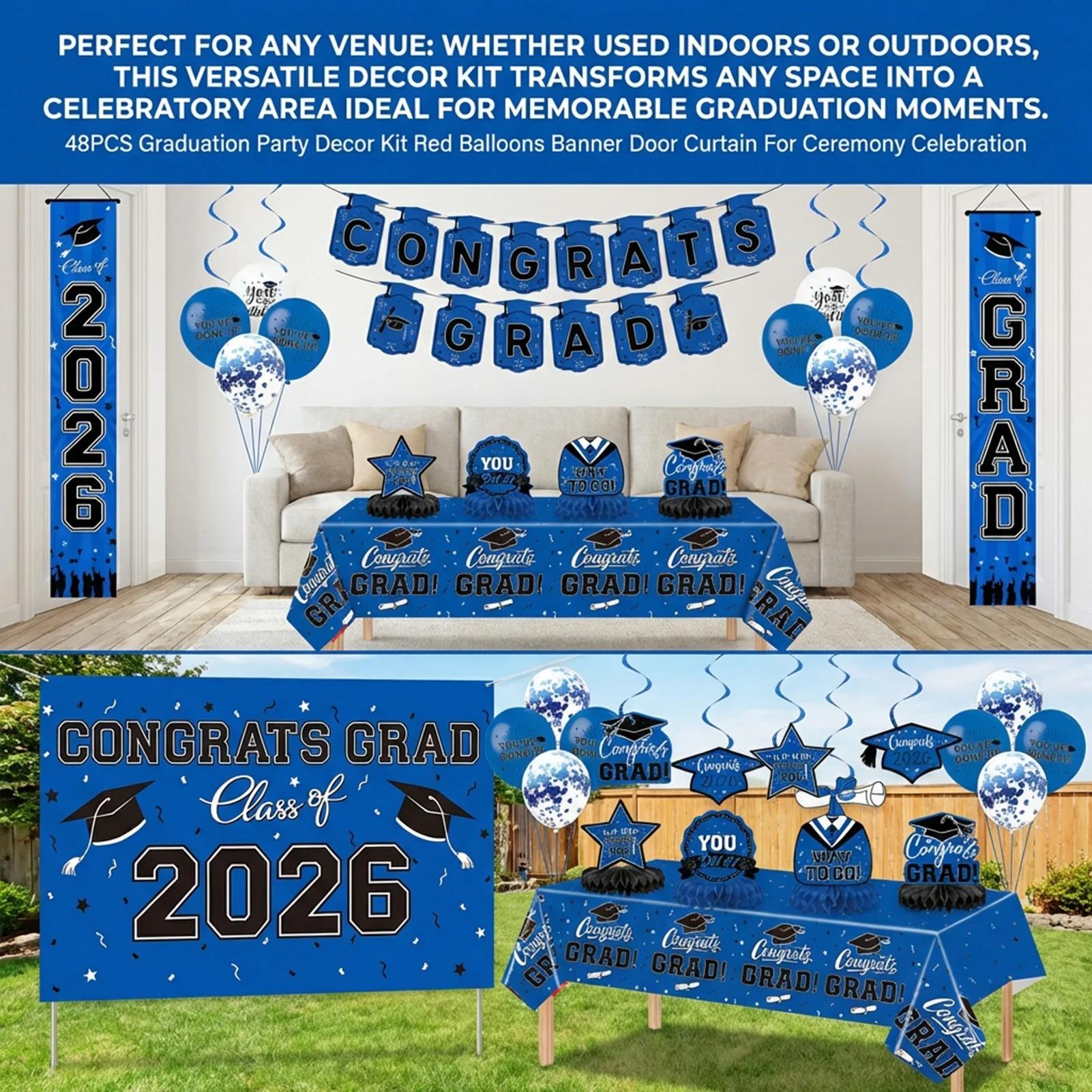 2026 Graduation Decoration in Multiple Colors and Styles, Congratulations to Graduates of Any School or Grade, Porch Banner Party Balloons Tablecloth, 2026 Graduation Party Decoration