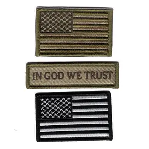 in God We Trust USA Flag Patch [3PC Bundle -Hook Fastener]